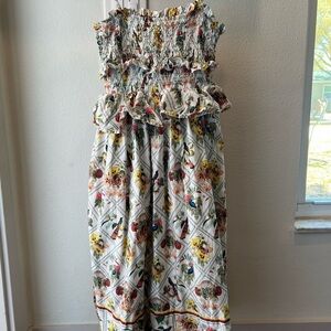 Wild Animal Smocked Midi Dress
